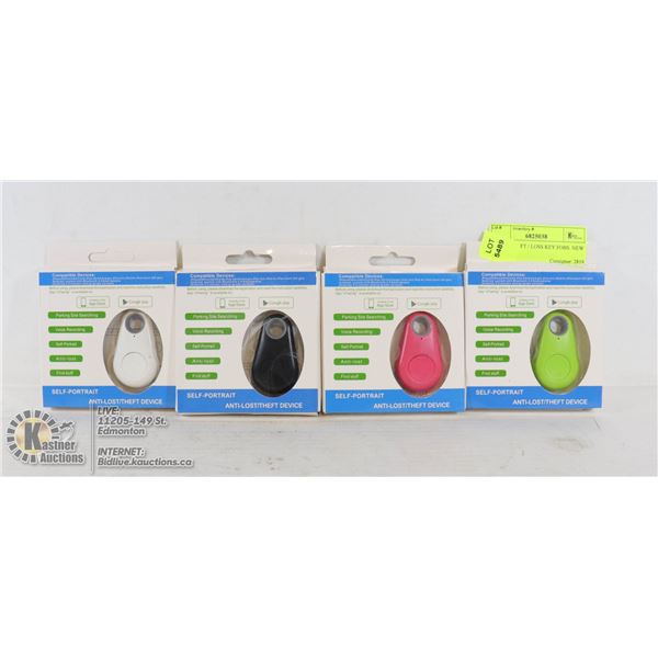 4 ANTI THEFT / LOSS KEY FOBS. NEW