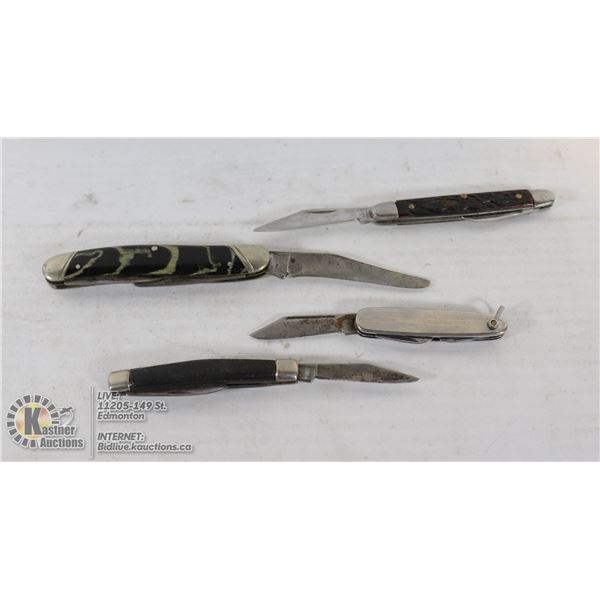 LOT OF FOUR ANTIQUE POCKET KNIVES