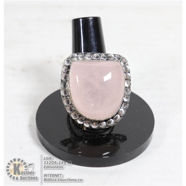 #13-ROSE QUARTZ RING SIZE 9
