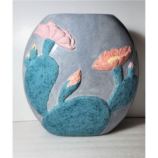 1)  CACTUS & FLOWER LARGE VASE