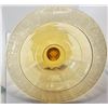 Image 3 : 4) VINTAGE AMBER GLASS PEDESTAL CANDY DISH