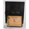 Image 1 : BOX W/ VINTAGE SCRAP BOOK & LEATHER FOTO ALBUM.