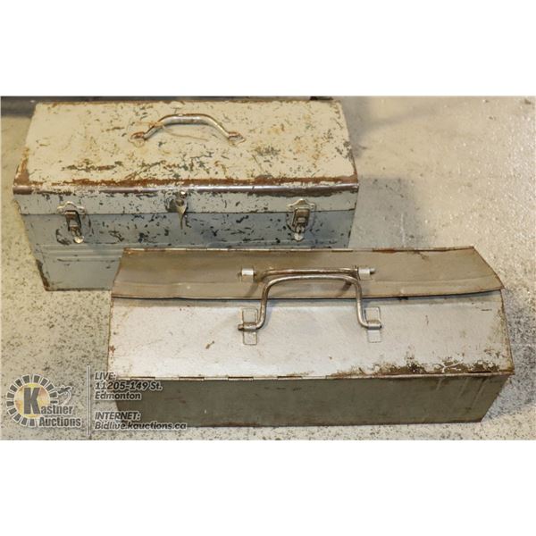 2 VINTAGE METAL TOOL BOXES