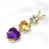 Image 1 : TN188-11 10K  GENUINE GEMSTONES PENDANT