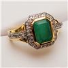 Image 1 : TN188-45 SILVER EMERALD CZ RING