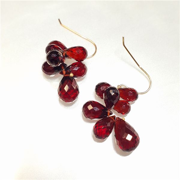 TN188-48 14K  GARNET EARRINGS