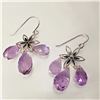 Image 1 : TN188-10 14K  NATURAL AMETHYST EARRINGS