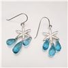 Image 1 : TN188-49 14K  BRIOLETTE BLUE TOPAZ EARRINGS
