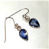 Image 1 : TN188-18 14K  CEYLON SAPPHIRE DIAMOND EARRINGS