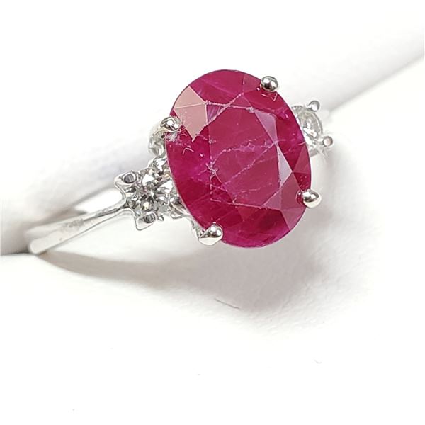 TN188-17 10K  BURMESE RUBY DIAMOND RING