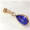 Image 1 : TN188-12 14K  HANDCRAFTED TANZANITE DIAMOND PENDAN