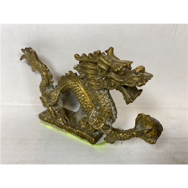 VINTAGE HEAVY BRASS DRAGON PAPERWEIGHT