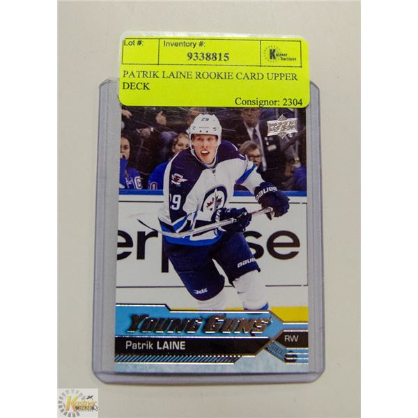 PATRIK LAINE ROOKIE CARD UPPER DECK