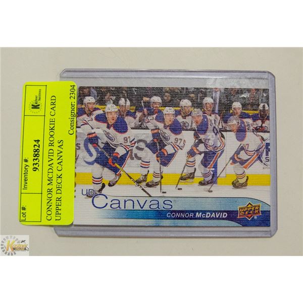 CONNOR MCDAVID CARD UPPER DECK CANVAS
