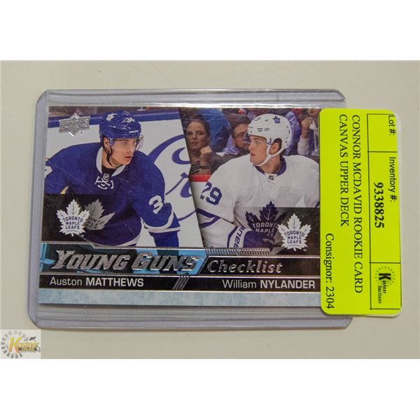 CONNOR MCDAVID ROOKIE CARD CANVAS UPPER DECK