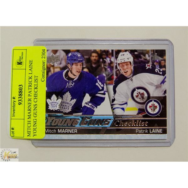 MITCH MARNER PATRICK LAINE YOUNG GUNS CHECKLIST
