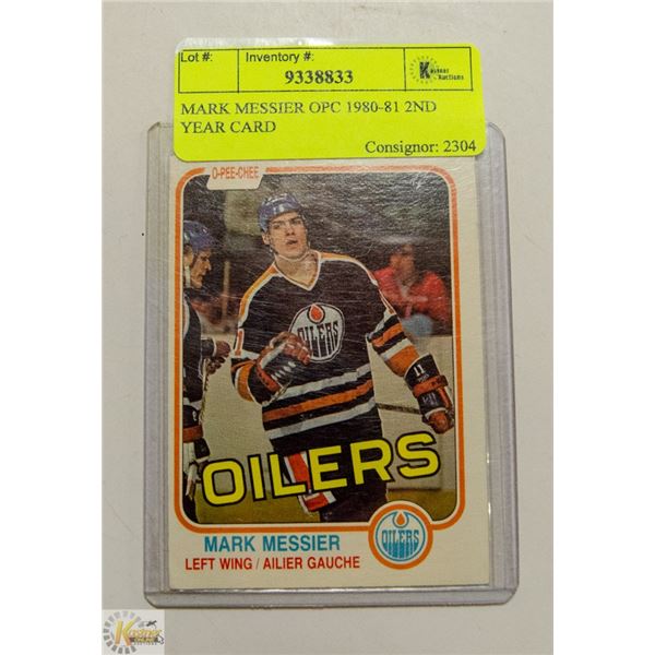 MARK MESSIER OPC 1980-81 2ND YEAR CARD