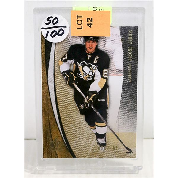 # 50/100 CROSBY 2011 NUMBERED SP GAME USED # 77
