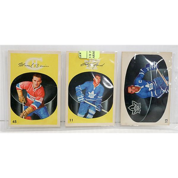 3 X 1962-63 LEAF AND HABS CARDS ARMSTRONG & MORE
