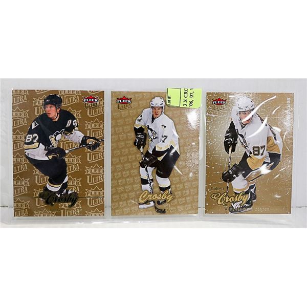 3 X CROSBY FLEER GOLD INSERTS '06, '07, '08