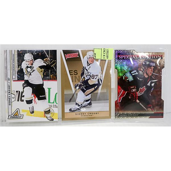 3 X CROSBY INSERT CARDS GOLD / ARTIST PROOF /SP.