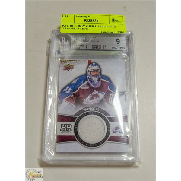 PATRICK ROY GJPR UPPER DECK GRADED 9 MINT