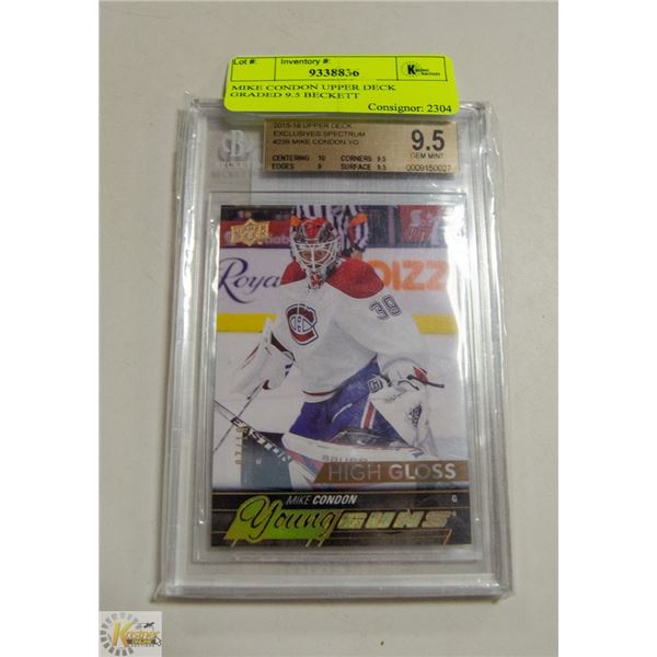 MIKE CONDON UPPER DECK GRADED 9.5 BECKETT