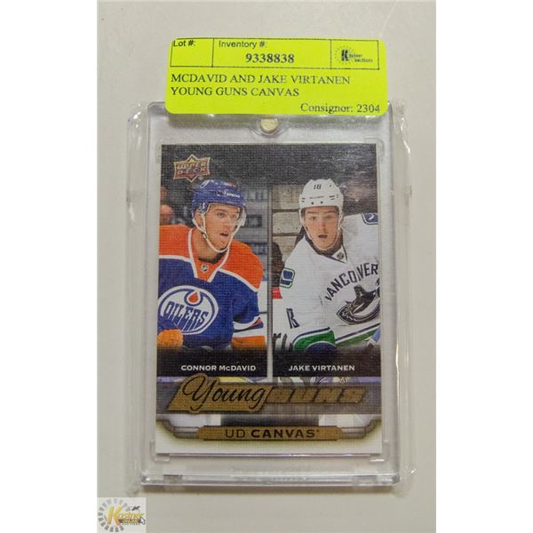 MCDAVID AND JAKE VIRTANEN YOUNG GUNS CANVAS