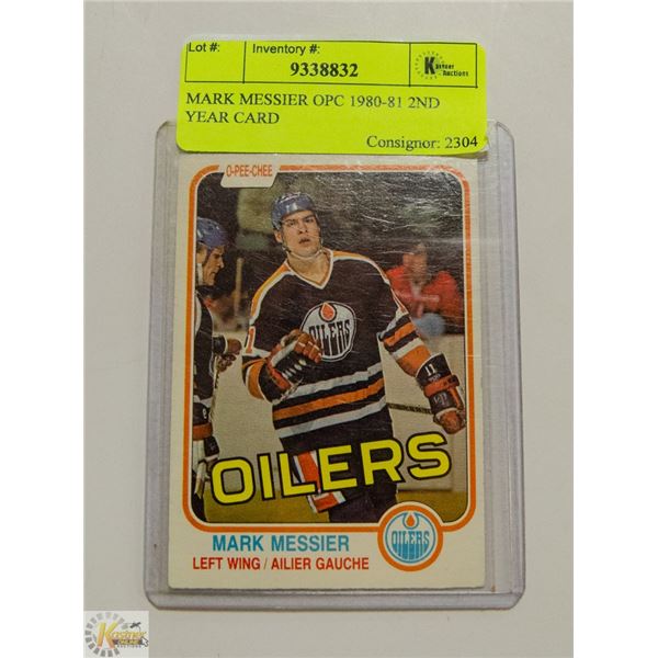 MARK MESSIER OPC 1980-81 2ND YEAR CARD