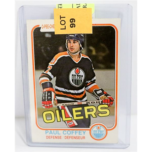 PAUL COFFEY ROOKIE CARD HI GRADE OILERS NHL