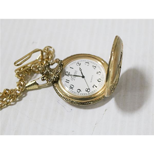 POCKET WATCH WITH CHAIN DEER MOTIF