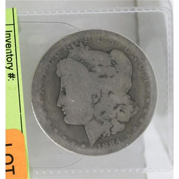 1884 US MORGAN SILVER DOLLAR