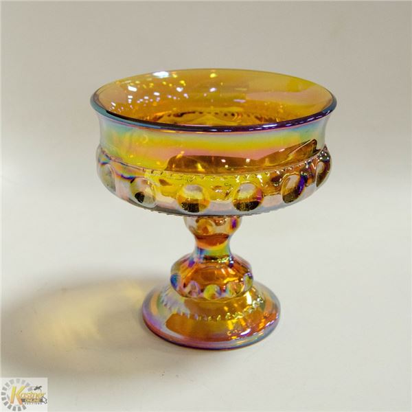 VINTAGE CARNIVAL GLASS CANDY DISH (5 INCHES
