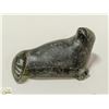 Image 1 : INUIT SOAPSTONE SEAL CARVING SIGNED BY ARTIST