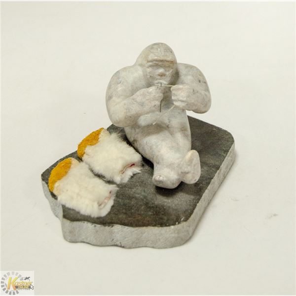 INUIT SOAPSTONE CARVING BY MARRYANNE POKIAK.
