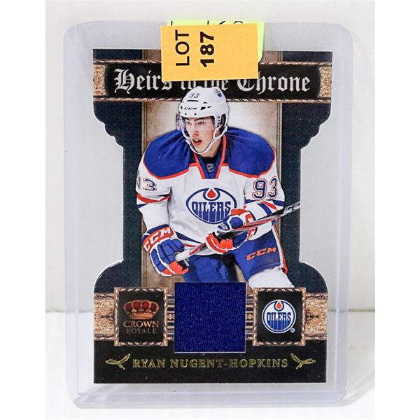 RYAN NUGENT-HOPKINS JERSEY CARD OILERS STAR