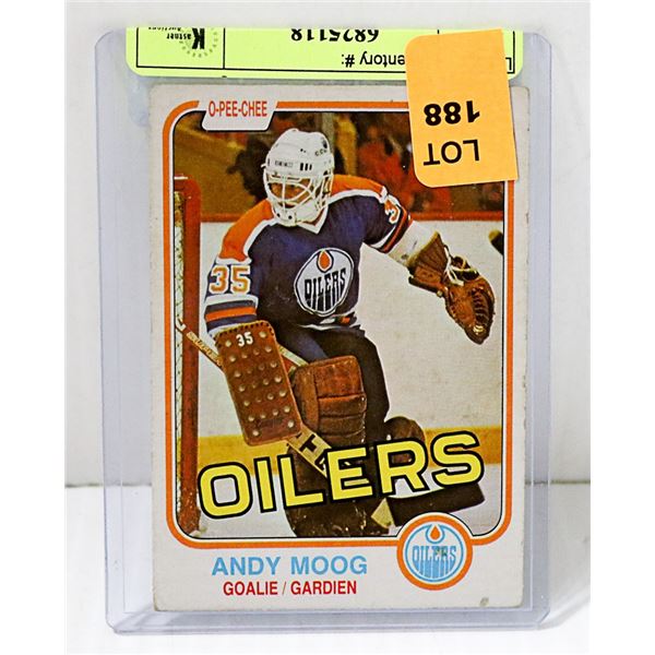 ANDY MOOG ROOKIE CARD OILERS NHL