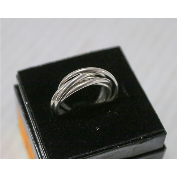 VINTAGE .925 STERLING SILVER PUZZLE RING SZ 7