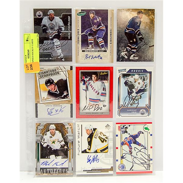 AUTOGRAPHED HOCKEY CARDS