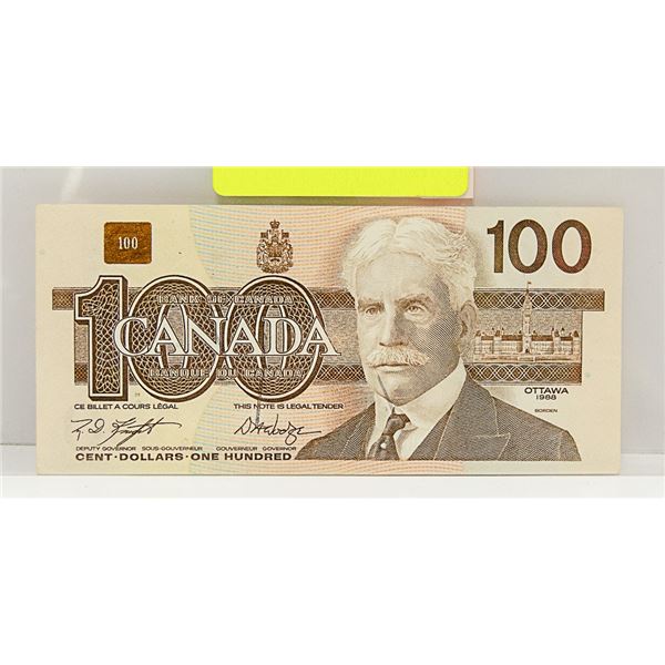 NUMBERING ERROR 1988 CANADA $100