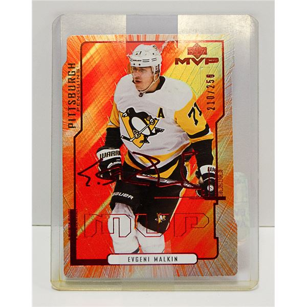 EVGENI MALKIN FACSIMILE AUTOGRAPH HOCKEY CARD