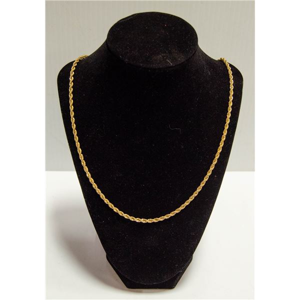 BIRKS LONG GOLD ROPE CHAIN NECKLACE