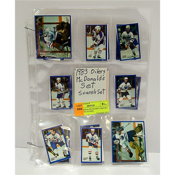 1983 MCDONALDS OILERS CARD SET EXCLUSIVE TO EDM