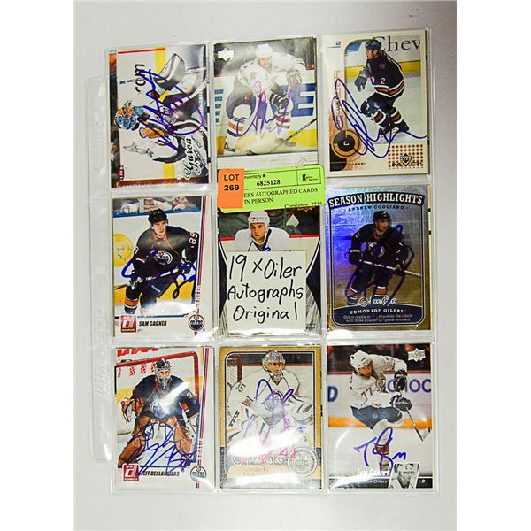 19 X OILERS AUTOGRAPHED CARDS SIGNED IN PERSON