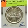 Image 1 : BRILLIANT UNC 1953 CANADIAN SILVER DOLLAR COIN
