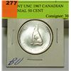 Image 1 : BU 1967 CANADIAN CENT. SILVER 50 CENT COIN