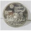 Image 1 : 1976 OLYMPIC SILVER $10  COIN OVER 1 OZ SILVER