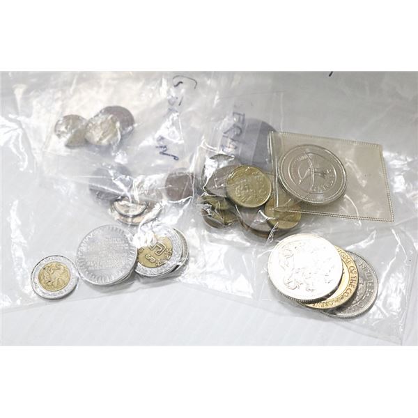 LOT OF ASSORTED VINTAGE WORLD COINS