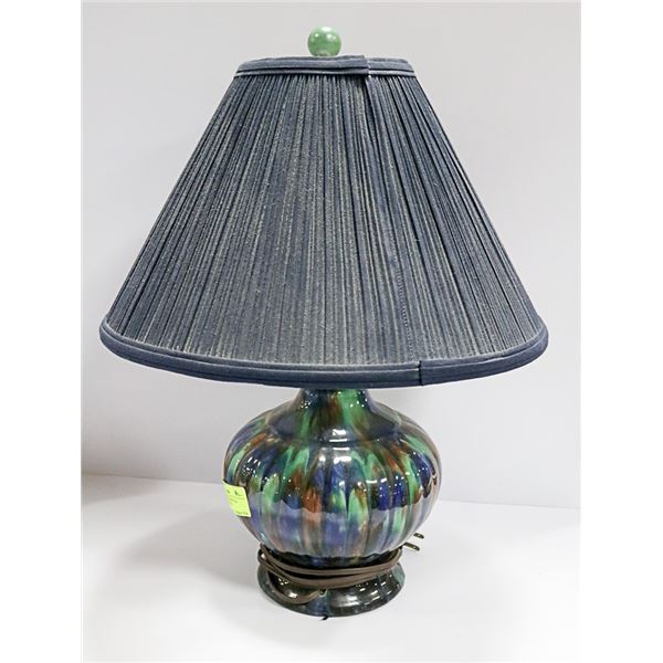BLUE/GREEN LAMP WITH TOP MEDELTA CROCKERY