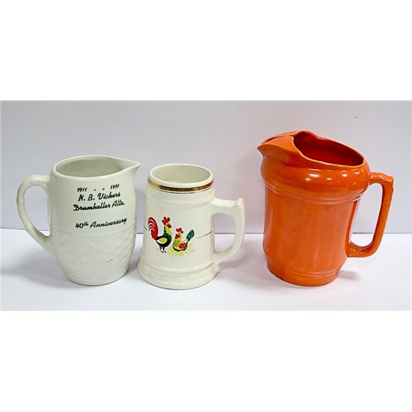 NB VICKERS WATER JUG, ROOSTER BEER MUG &